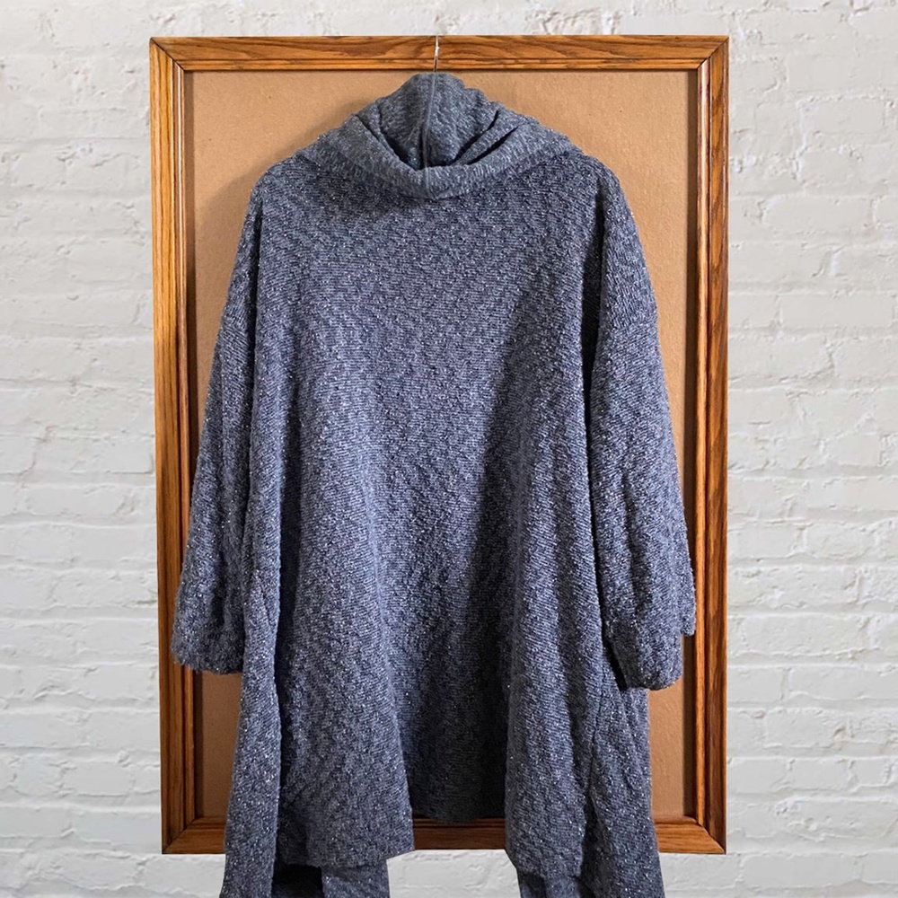 Anthropologie Saturday Sunday Metallic Glitter Hooded Cardigan Size M/L - Picture 6 of 6